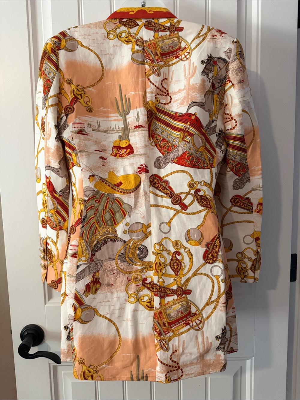 Louis Feraud 1980’s motif Printed Blazer - Picture 4 of 5